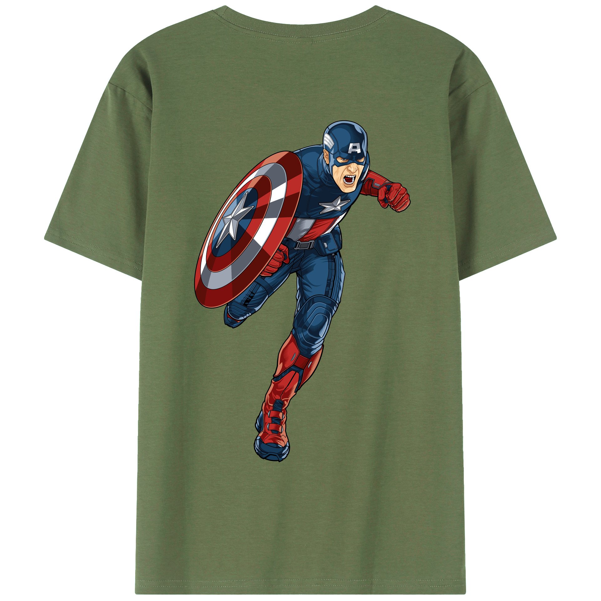 （画像用） アベンジャーズ The Avengers 綿100％ メンズ半袖Tシャツ（バックプリント） 通気性